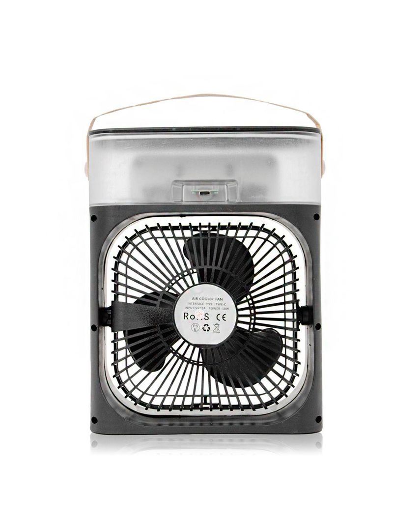 Ventilador Portátil Iluminação Umidificador Climatizador Usb De Mesa Branco