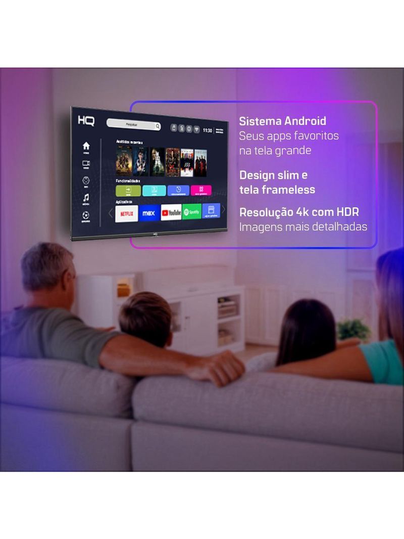 Smart Hq 60 4k Tela Sem Bordas Design Slim Hqs60nkhm