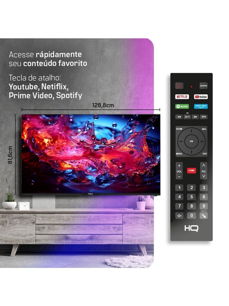 Smart Hq 60 4k Tela Sem Bordas Design Slim Hqs60nkhm