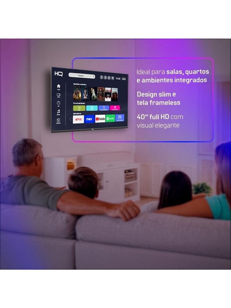 Smart HQ 40 Full Hd Tela Sem Bordas 12 Design Slim HQS40NKHM