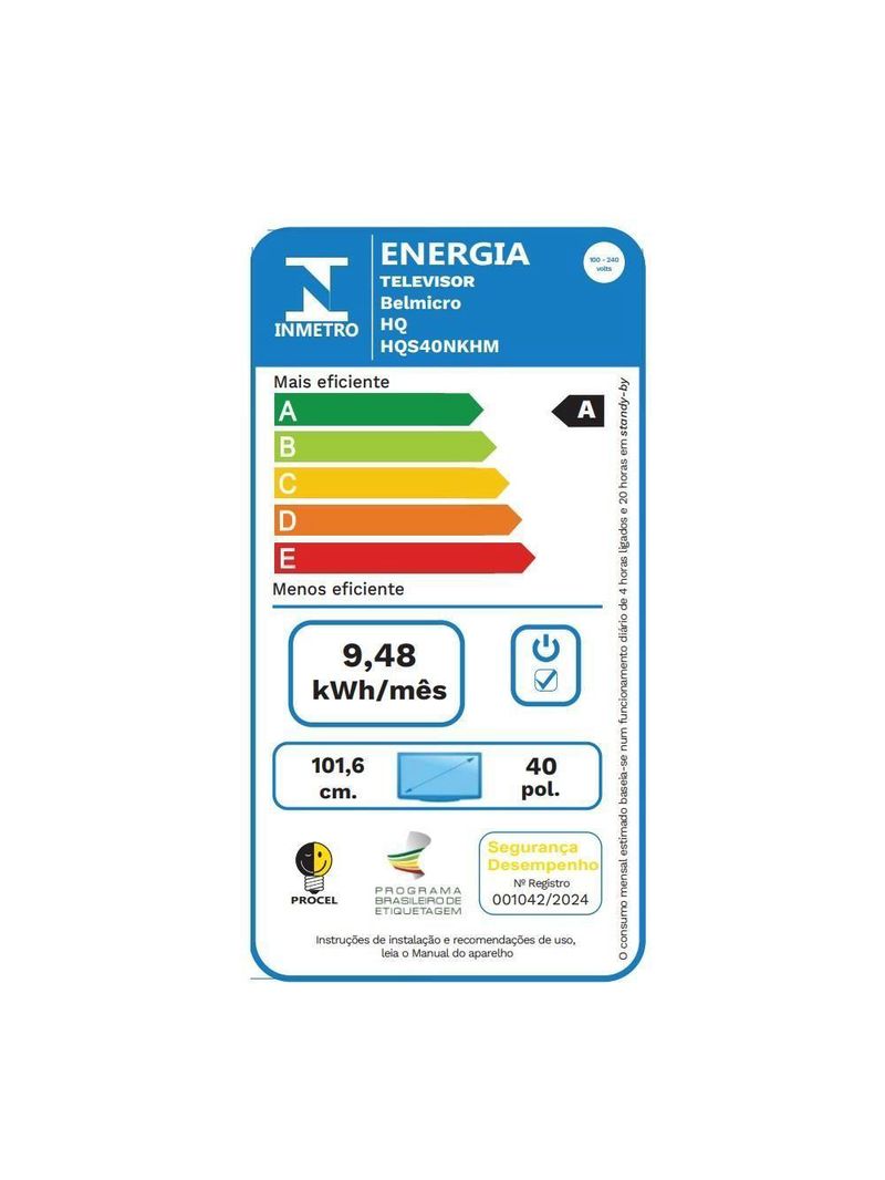 Smart HQ 40 Full Hd Tela Sem Bordas 12 Design Slim HQS40NKHM