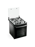 Fogão 4 Bocas Embutir Dako Supreme Mesa De Inox Preto Bivolt