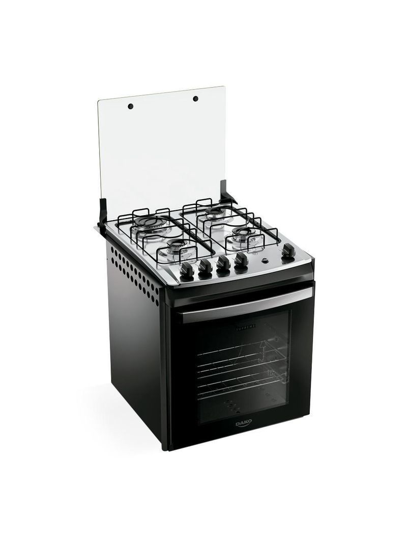 Fogão 4 Bocas Embutir Dako Supreme Mesa De Inox Preto Bivolt