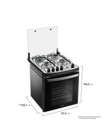 Fogão 4 Bocas Embutir Dako Supreme Mesa De Inox Preto Bivolt