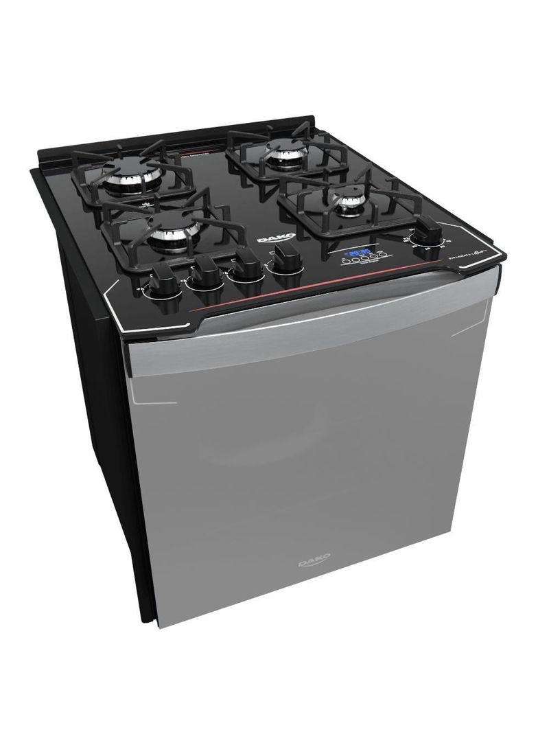 Fogão De Embutir 4B Preto Dako Grill Style Bivolt