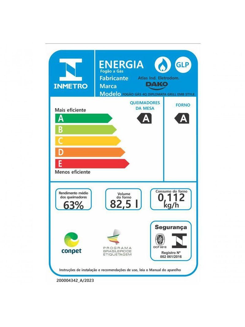Fogão De Embutir 4B Preto Dako Grill Style Bivolt