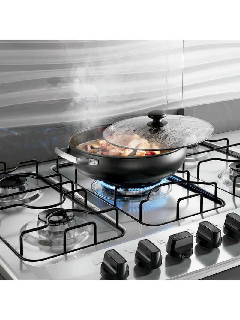 Fogão 5 Bocas Embutir Dako Supreme Mesa De Inox Bivolt