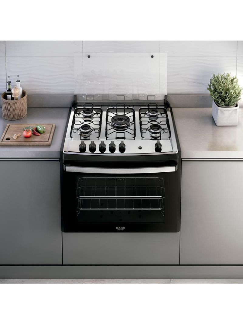 Fogão 5 Bocas Embutir Dako Supreme Mesa De Inox Bivolt