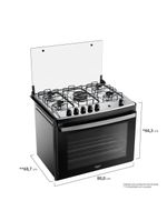 Fogão 5 Bocas Embutir Dako Supreme Mesa De Inox Bivolt