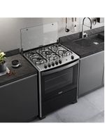 Fogão 5 Bocas Preto Com Mesa De Inox Dako Magister Bivolt