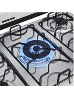 Fogão 5 Bocas Preto Com Mesa De Inox Dako Magister Bivolt