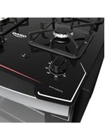 Fogão De Embutir 4B Preto Com Mesa De Vidro Dako Bivolt