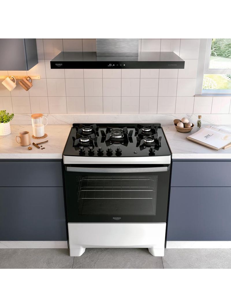 Fogão 5 Bocas Dako Supreme Com Mesa De Vidro Bivolt