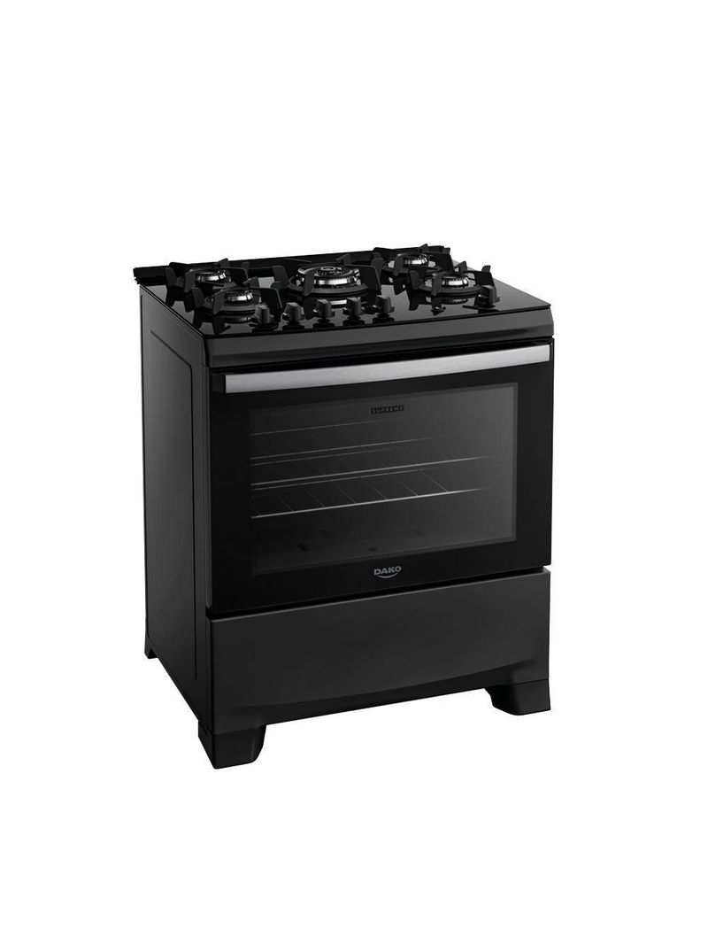 Fogão 5 Bocas Dako Supreme Mesa De Vidro Tripla Chama Bivolt