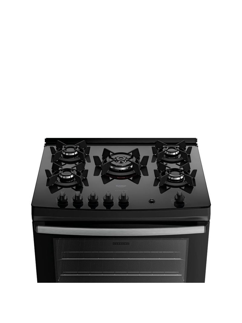 Fogão 5 Bocas Dako Supreme Mesa De Vidro Tripla Chama Bivolt