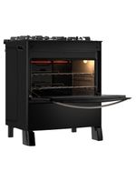 Fogão Esmaltec Esmeralda 5B Preto Timer Grill Elétrico