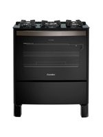 Fogão Esmaltec Esmeralda 5B Preto Timer Grill Elétrico