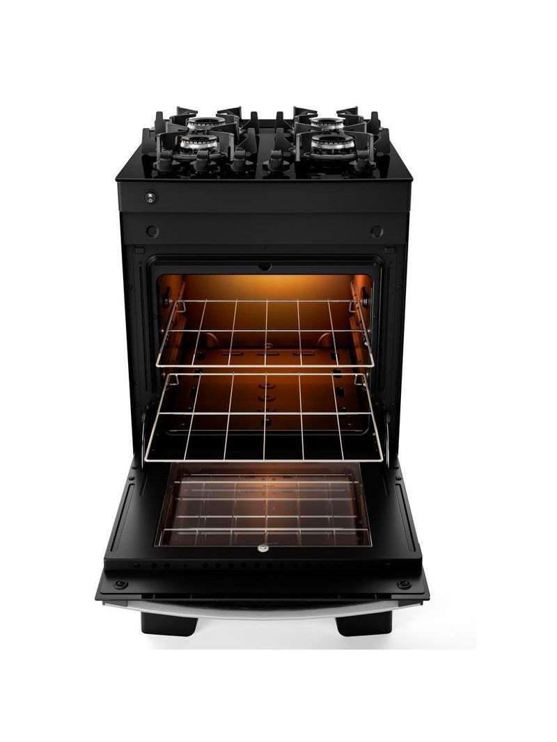 Fogão 4 Bocas Preto Com Mesa De Vidro Atlas Agile Up Bivolt