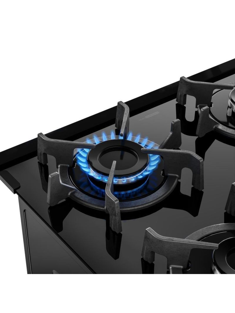 Fogão 4 Bocas Preto Com Mesa De Vidro Atlas Agile Up Bivolt