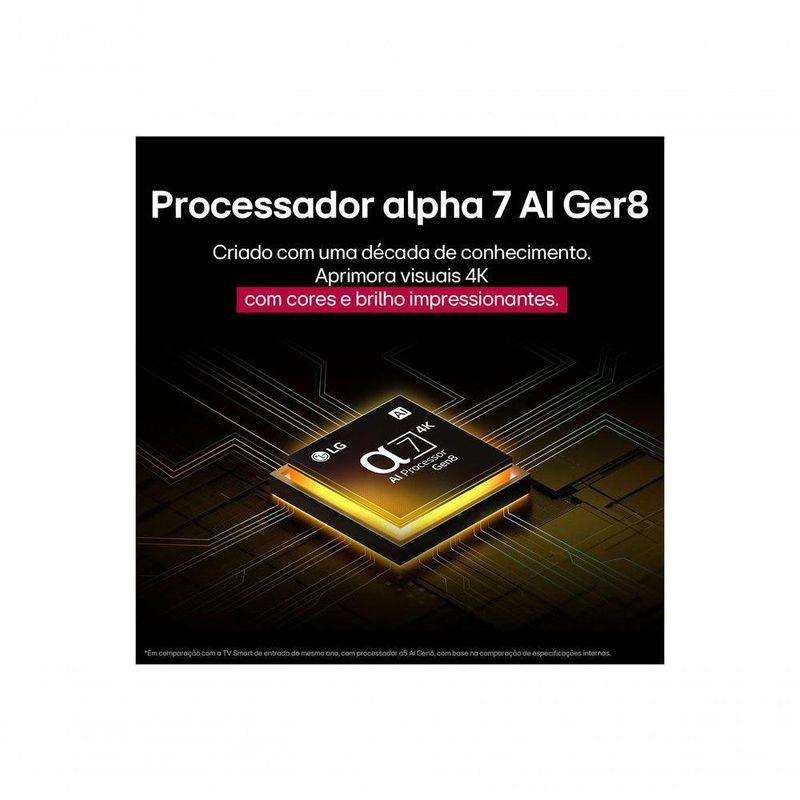 Smart TV LG UHD AI 4K 43 Polegadas UA75 2025 Processador &alpha;7 Gen8 e HDR10 Pro Bivolt