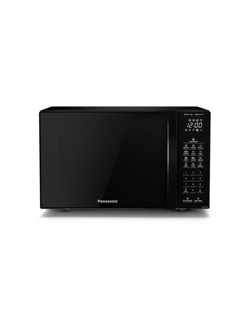 Microondas Panasonic Dupla Refeição 34L Black Glass NN-ST66NBRU 220V