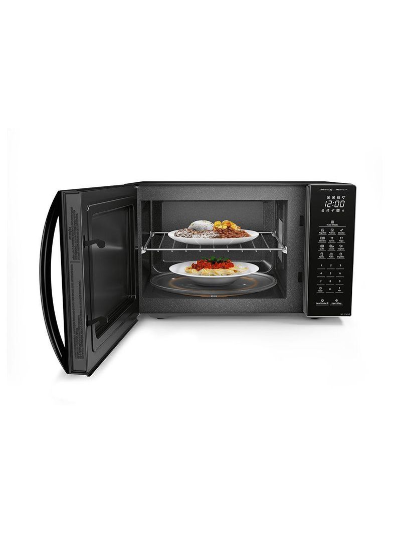Microondas Panasonic Dupla Refeição 34L Black Glass NN-ST66NBRU 220V