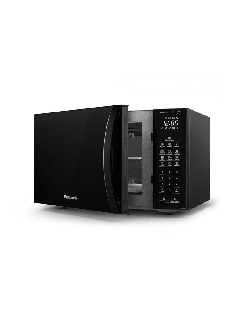 Microondas Panasonic Dupla Refeição 34L Black Glass NN-ST66NBRU 220V