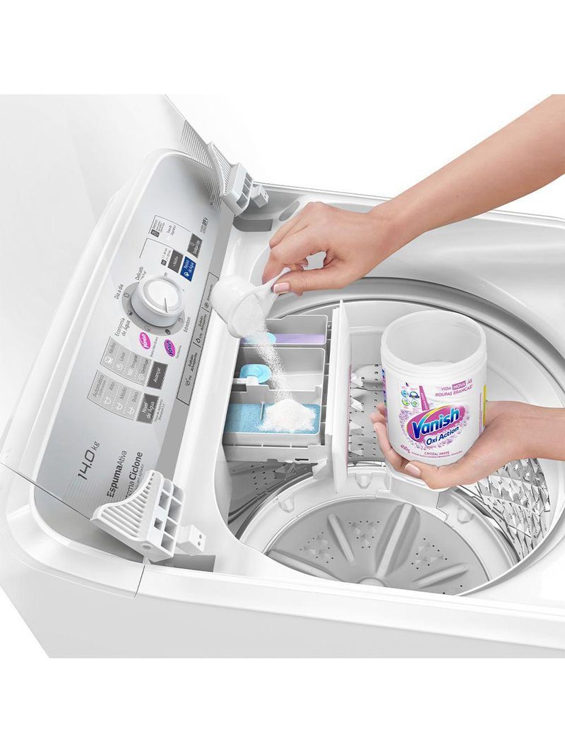 Máquina de Lavar Panasonic Função Vanish Branco Mais Branco 14kg - NA-F140B1W 220V