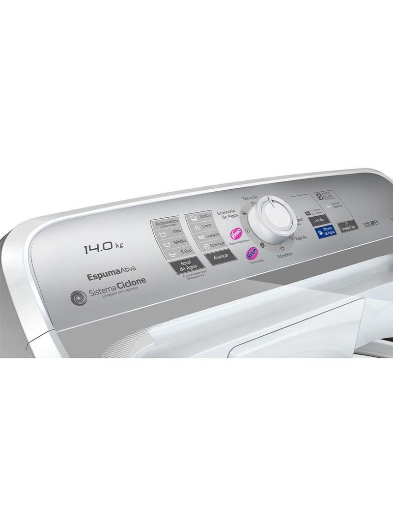 Máquina de Lavar Panasonic Função Vanish Branco Mais Branco 14kg - NA-F140B1W 220V
