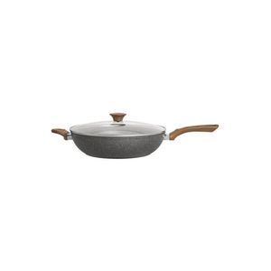 Frigideira wok com tampa stone wood 5 2 litros   tognana