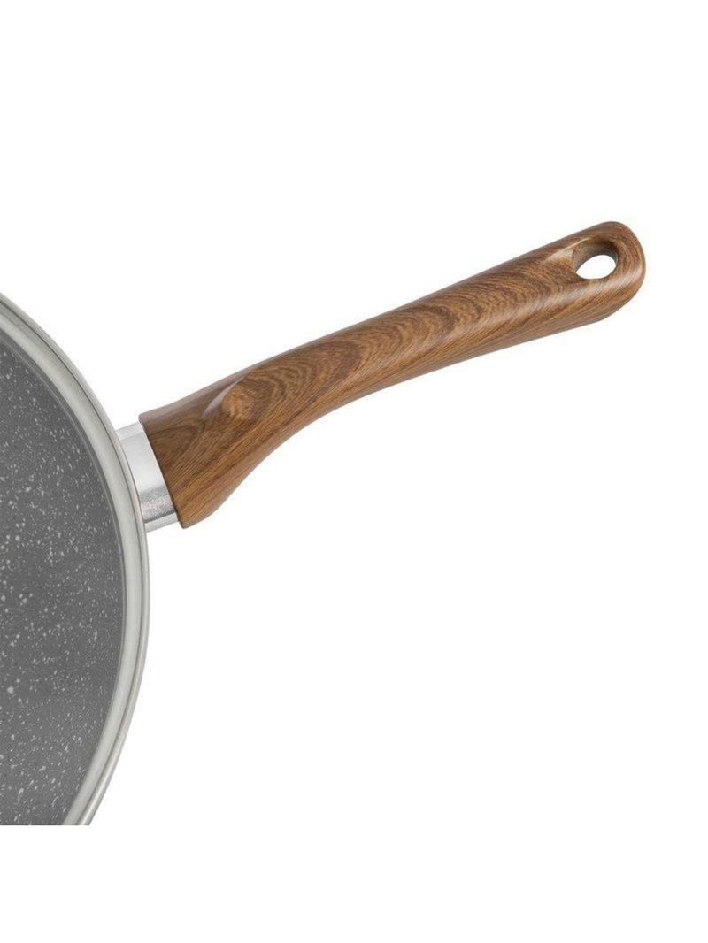 Frigideira wok com tampa stone wood 5 2 litros   tognana