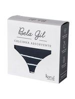 Calcinha absorvente bela gil korui - preta e branca
