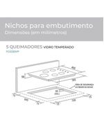 Cooktop Suggar 5 Bocas Com Tripla Chama Em Ferro Fundido FG5335VP Preto Bivolt