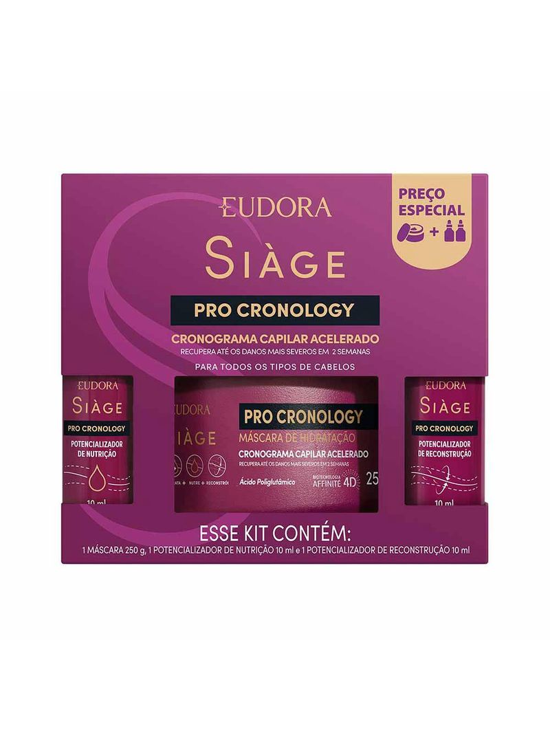 Eudora siàge kit máscara pro cronology reconstrução pro cronology siàge drop nutrição pro cronology