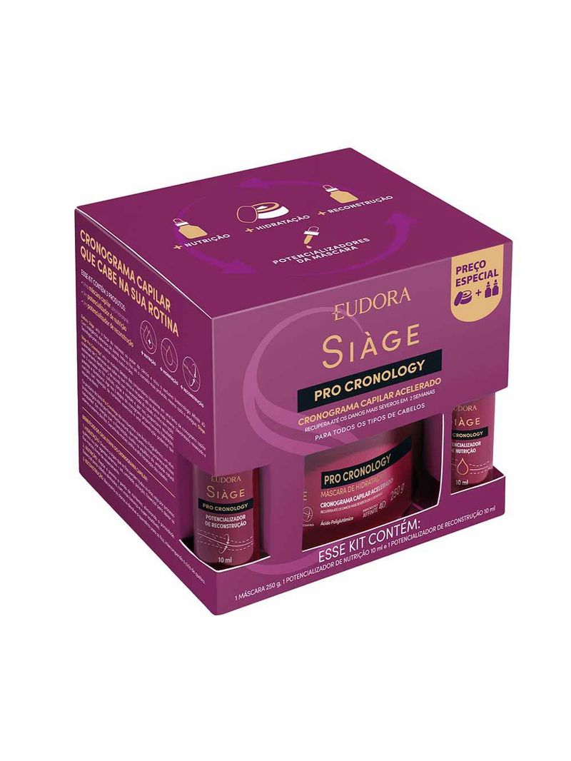 Eudora siàge kit máscara pro cronology reconstrução pro cronology siàge drop nutrição pro cronology