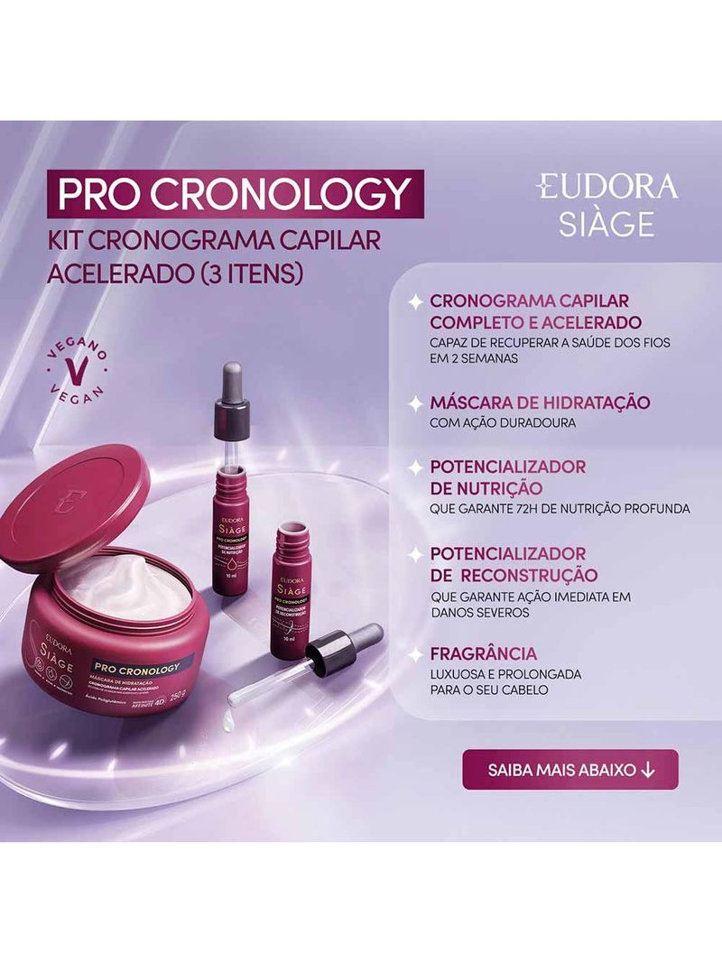 Eudora siàge kit máscara pro cronology reconstrução pro cronology siàge drop nutrição pro cronology