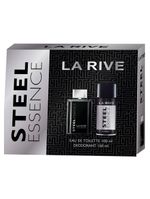 Kit la rive steel essence – perfume masculino edt + desodorante