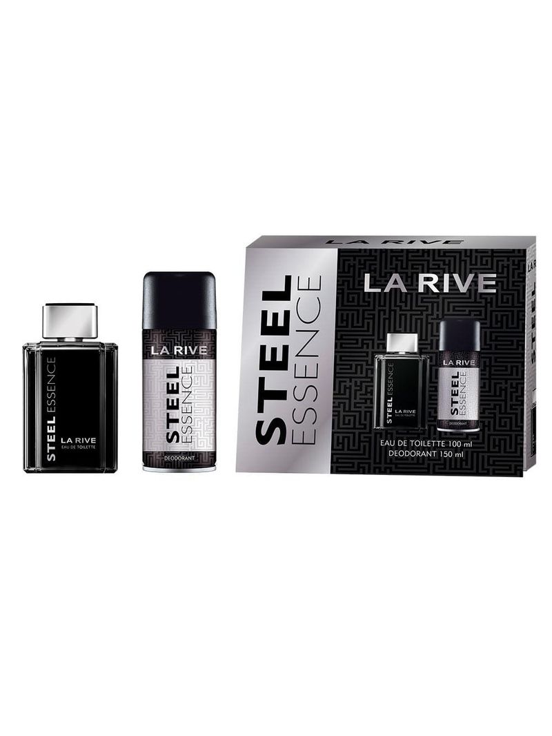 Kit la rive steel essence – perfume masculino edt + desodorante