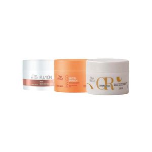 Wella professionals kit com 3 máscara - oil reflections + fusion + invigo