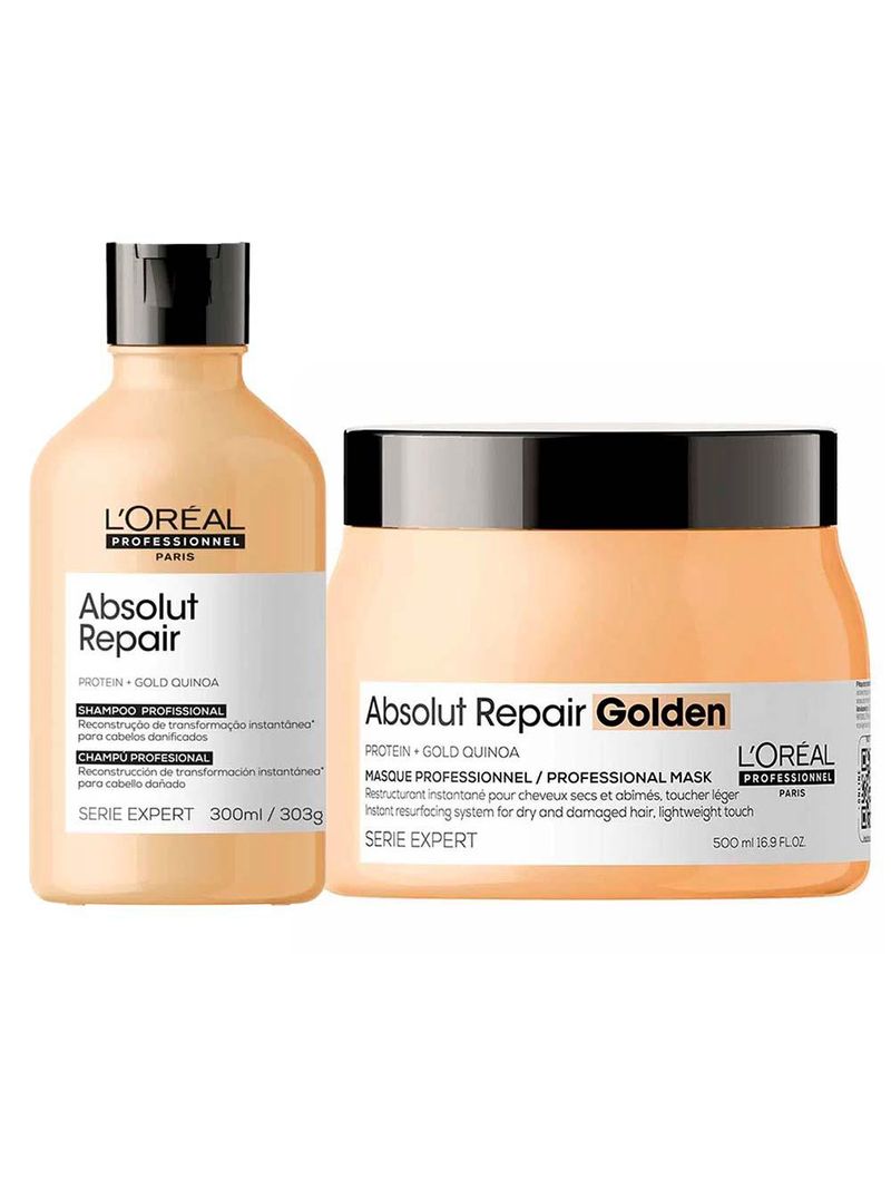 L'oréal professionnel absolut repair kit shampoo + máscara light