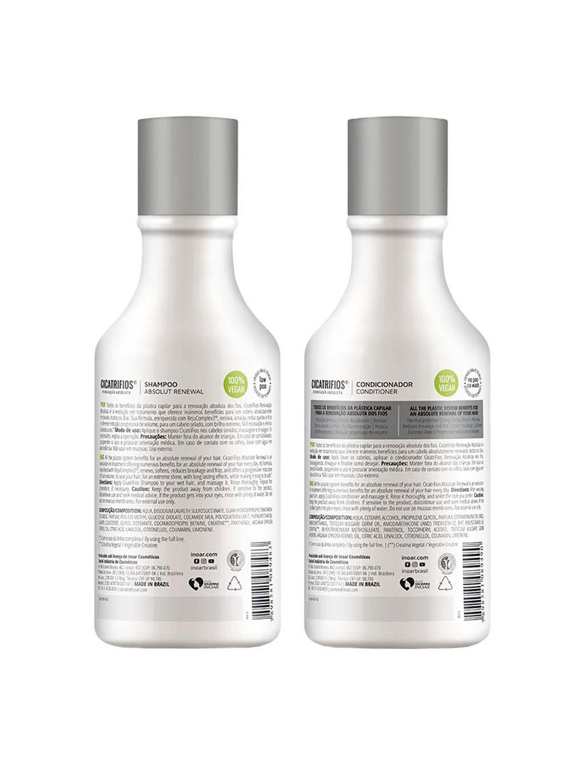 Inoar duo cicatrifios kit - shampoo + condicionador