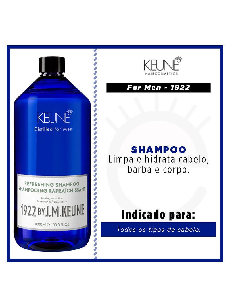Keune 1922 refreshing tamanho profissional - shampoo