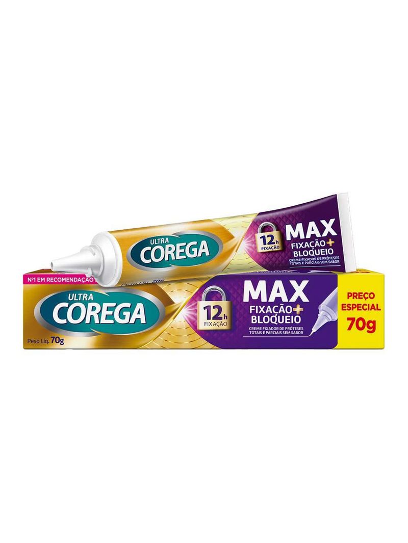 Ultra corega creme max fixação + bloqueio – fixador de prótese