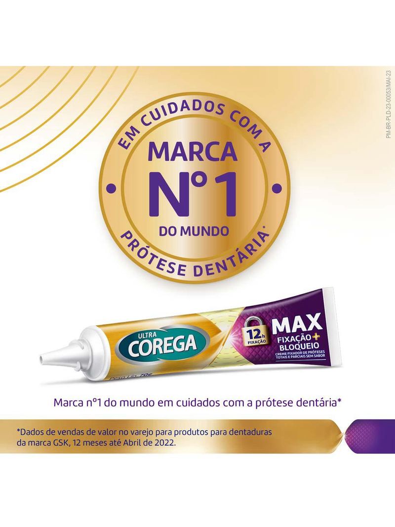 Ultra corega creme max fixação + bloqueio – fixador de prótese