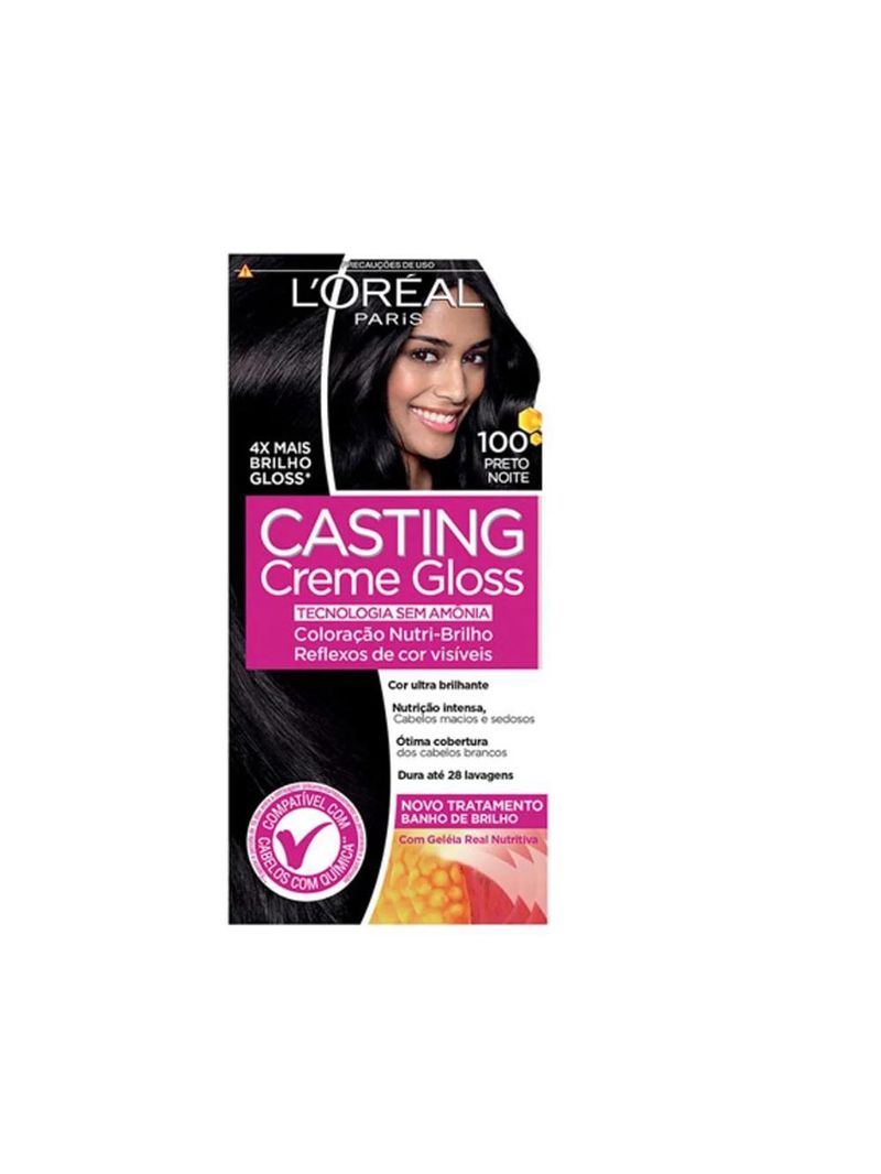 L'oréal paris coloração casting creme gloss kit - 100 preto noite