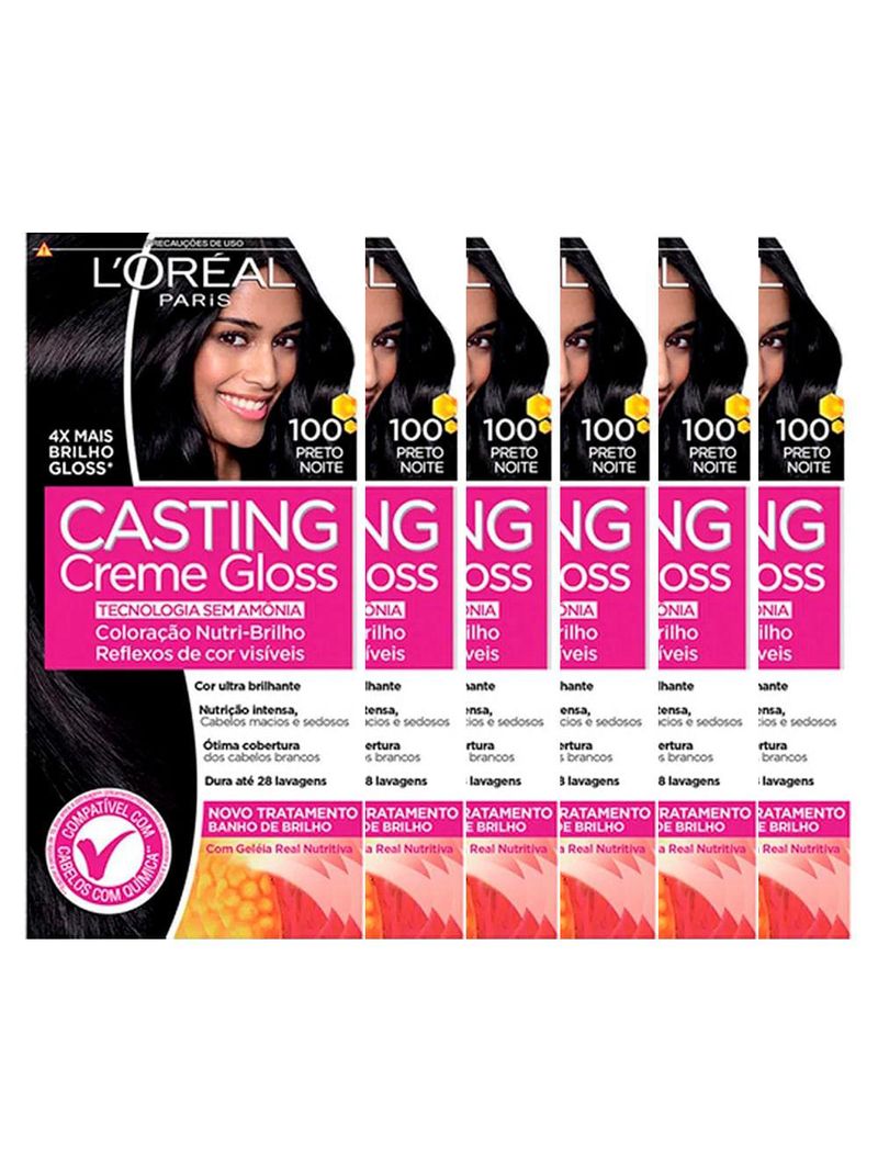 L'oréal paris coloração casting creme gloss kit - 100 preto noite