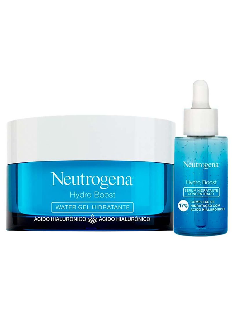 Neutrogena hydro boost kit – hidratante facial water gel + sérum hidratante