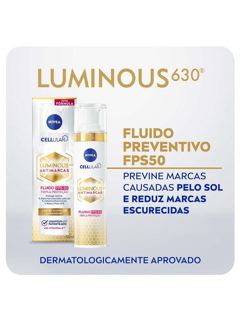 Nivea fluido facial protetor cellular luminous 630 fps 50