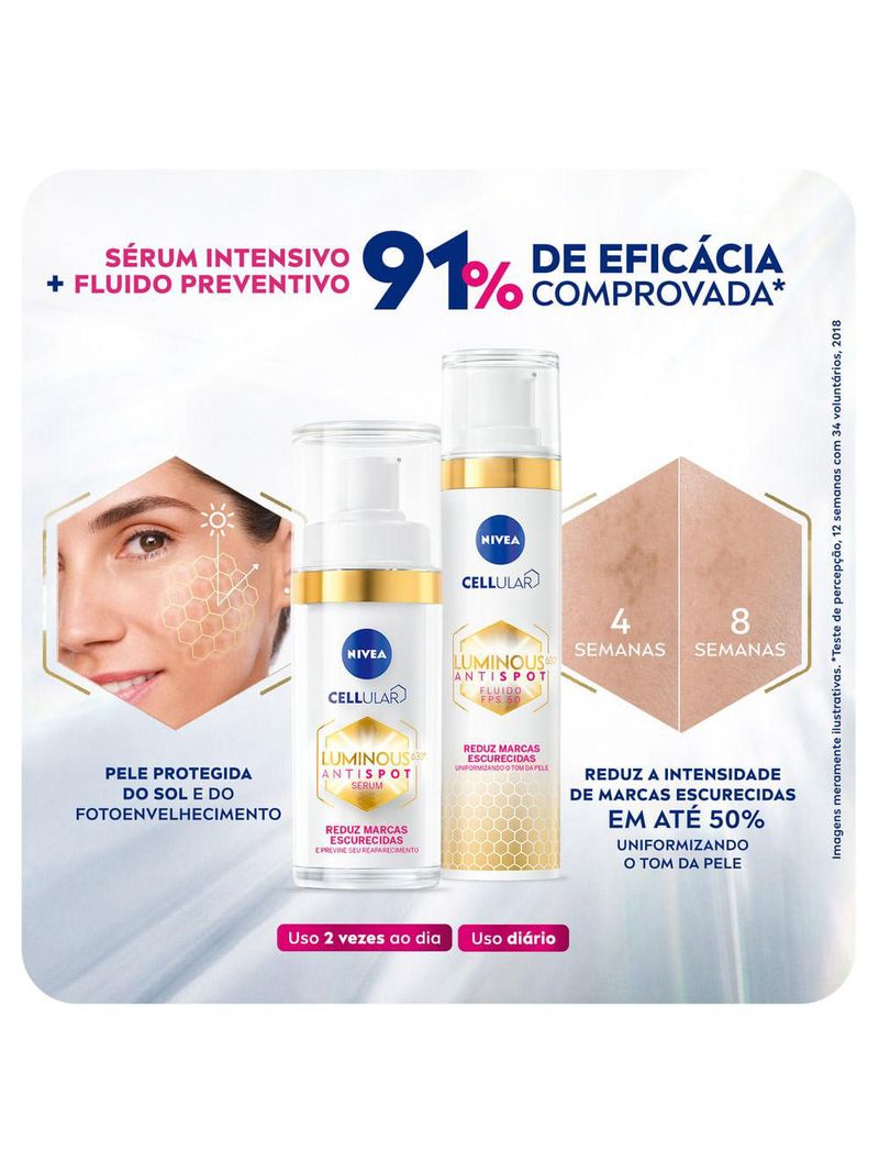 Nivea cellullar luminous 630 kit - sérum clareador + fluido facial