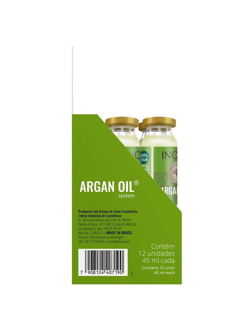 Inoar argan oil kit ampolas 12 unidades